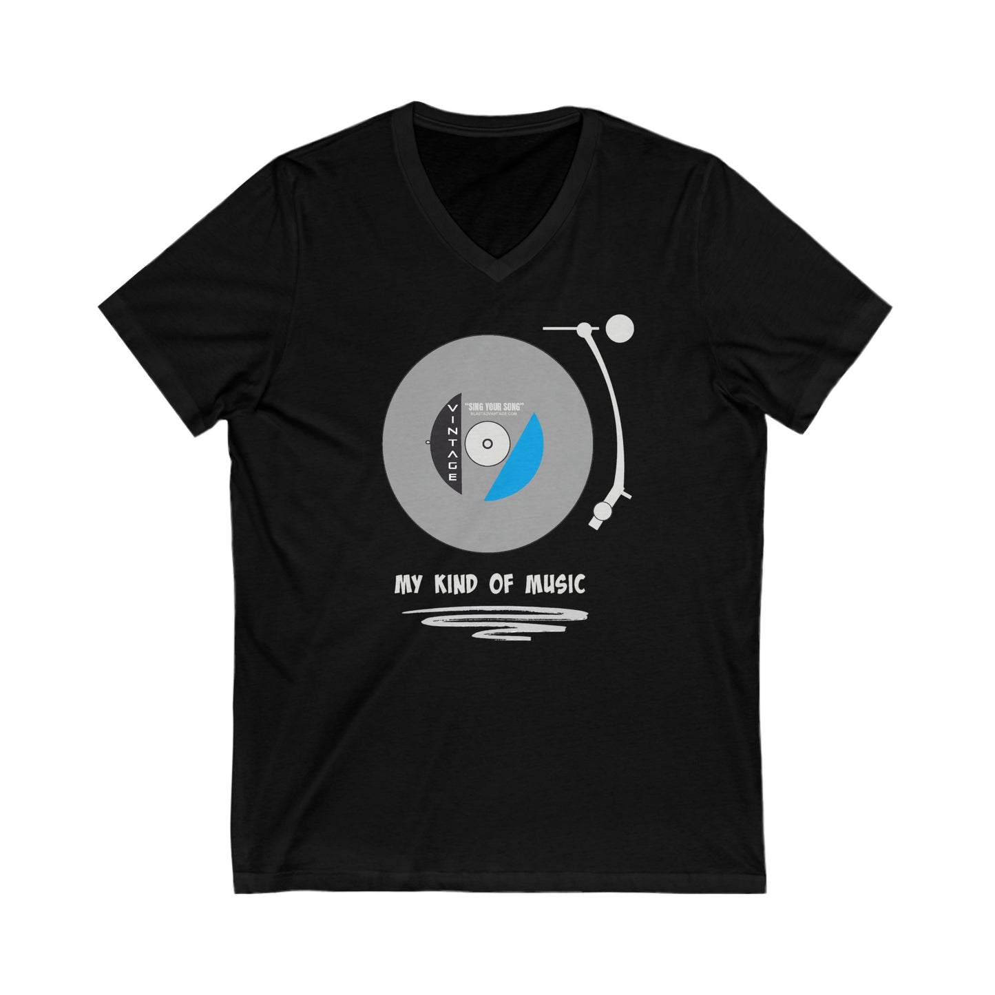 Record Player T-Shirt for Vinyl Record Lovers (V-Neck)
